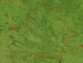 Weißrussland Satellit + Grenzen 1200x900